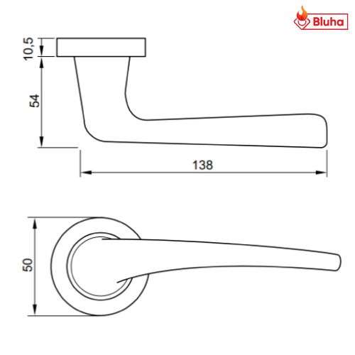 Tay nắm gạt Levan Hafele màu đen 901.79.870