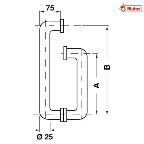 Tay nắm kéo phòng tắm kính Hafele màu đen 903.04.153