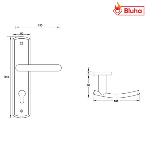 Tay nắm gạt đế dài Hafele 903.78.588