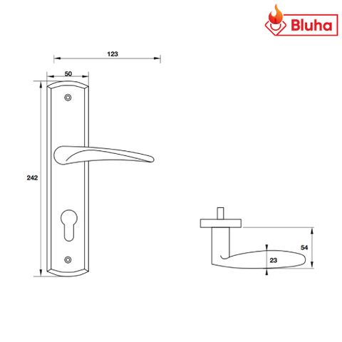 Tay nắm gạt đế dài Hafele 903.78.590
