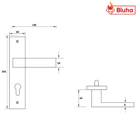 Tay nắm gạt đế dài Hafele 903.78.591