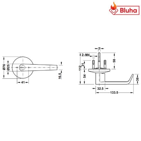 Tay nắm gạt có nắp che Hafele 911.54.037
