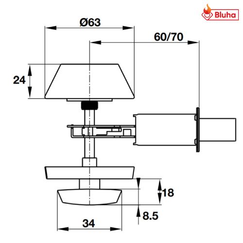 Khóa cóc 1 đầu chìa 1 đầu vặn Hafele màu đen 911.64.383