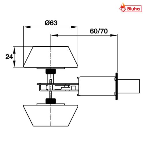 Khóa cóc 2 đầu chìa Hafele màu đen 911.64.384