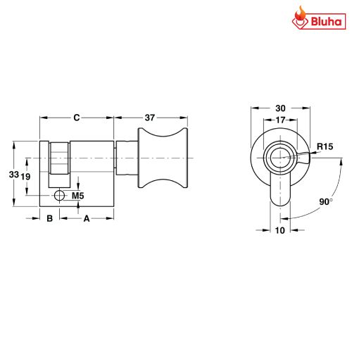 Ruột khóa 1 đầu vặn Hafele màu đen