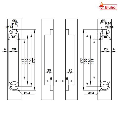 Bản lề âm điều chỉnh 3D Hafele màu đen 927.03.023