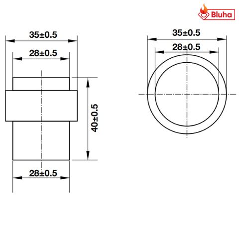 Chặn cửa gắn sàn Hafele màu đen 937.56.403
