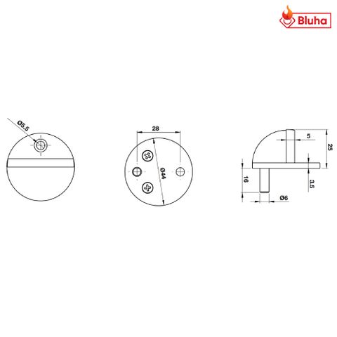 Chặn cửa gắn sàn Hafele màu đen 937.56.413