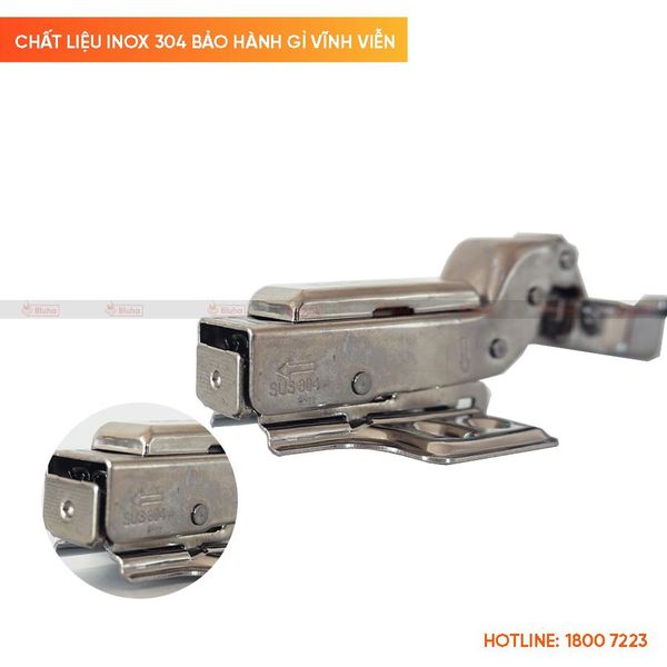 Bản lề Eurogold Inox 304 giảm chấn cong hẳn WP03