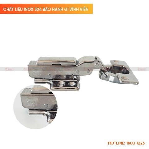 Bản lề Eurogold Inox 304 giảm chấn cong 1/2 WP02