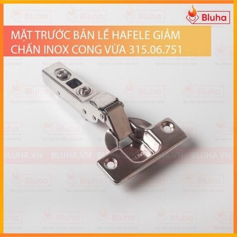 Bản lề Hafele giảm chấn  inox  cong vừa SUS304 315.06.751( đã gồm đế)