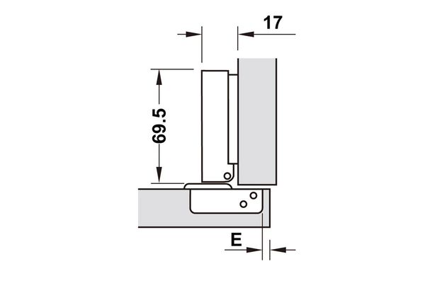 Bản lề Hafele METALLA SM 110 độ, trọn bộ DIY