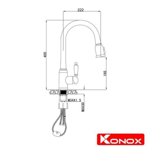 Vòi rửa bát Konox KN1905