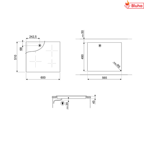 Bếp điện Hafele 60cm gốm thủy tinh SE363ETB