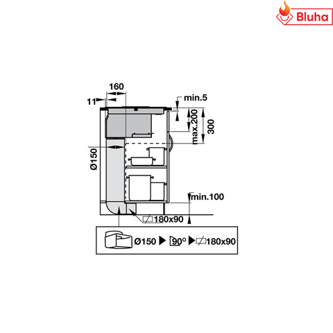 Bếp điện từ kết hợp hút mùi Hafele 4 vùng nấu HC-IHH77D