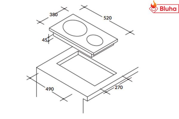 Bếp từ Rosieres RVE382 2 vùng nấu
