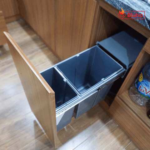 Thùng rác đôi Eurogold gắn cánh âm tủ BL-300/400