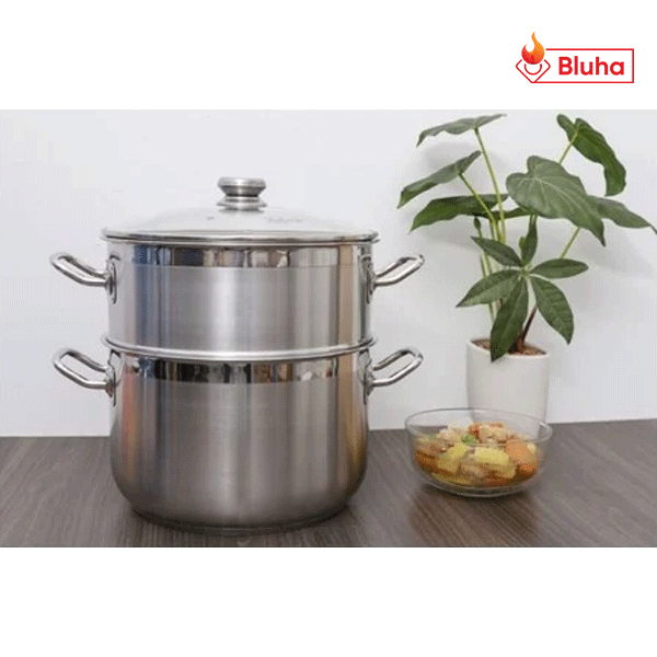 Bộ nồi xửng hấp Inox Fivestar 30cm nắp kính