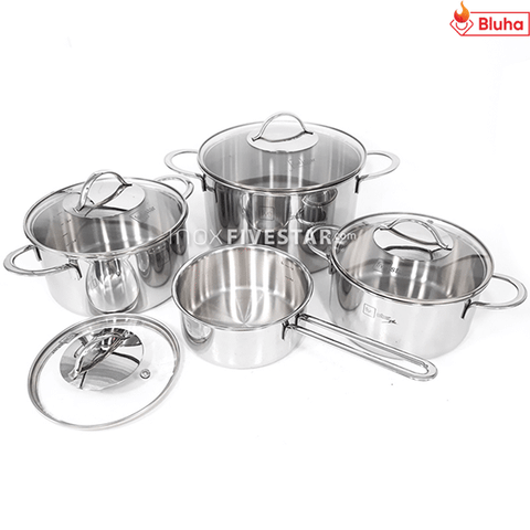 Bộ nồi Fivestar 3 lớp inox 304 nắp kính