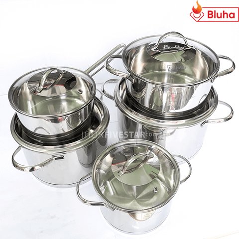 Bộ nồi Fivestar cao cấp Kitchi nắp kính