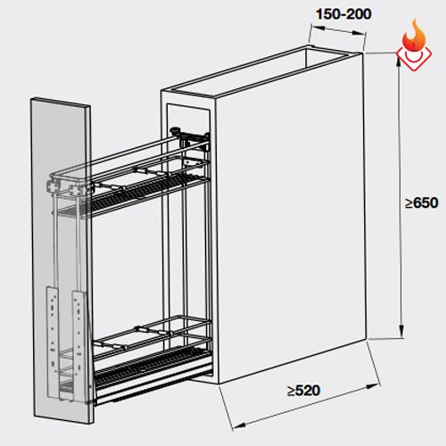 Bộ rổ kéo để gia vị Hafele 549.34.022 - 549.34.021