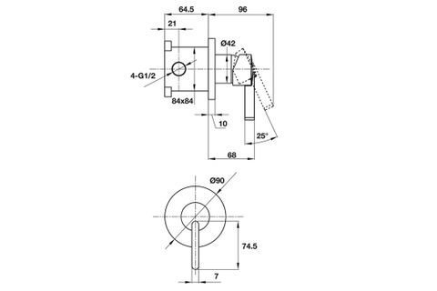 Bộ trộn sen tắm âm 1 đường nước ROOTS Hafele 495.61.146