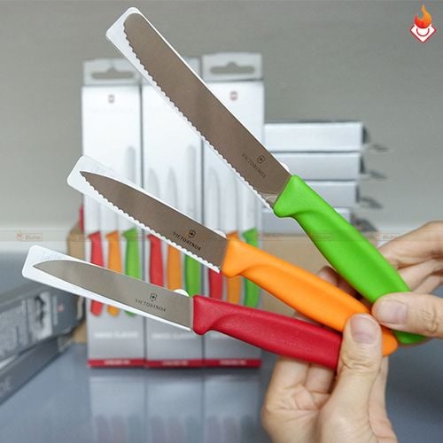 Bộ 3 dụng cụ cắt gọt củ quả Swiss Classic cán nhựa 3 màu Victorinox (Thụy Sỹ)