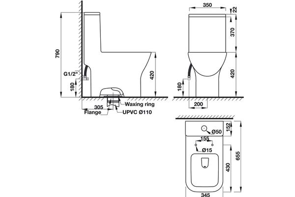 Bồn cầu một khối REGAL Hafele 588.82.403