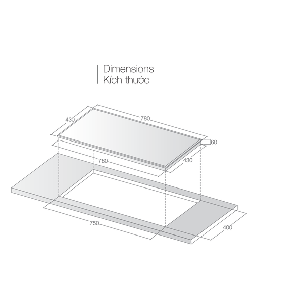 Bếp điện từ ba vùng nấu LCE 307