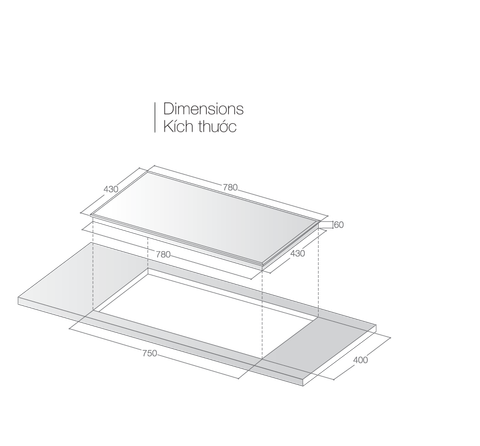 Bếp điện từ ba vùng nấu LCE 307