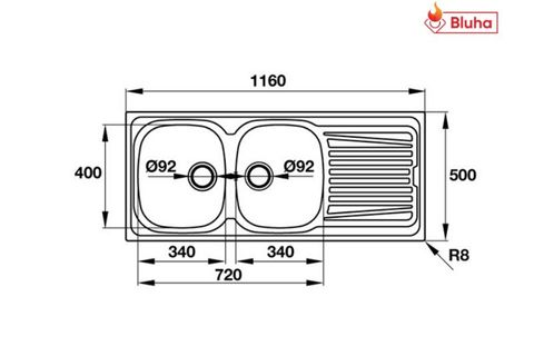 Chậu  rửa bát  Hafele inox  Rose II 565.86.391