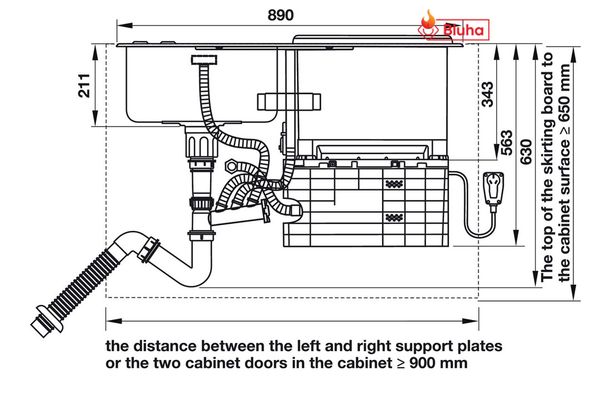 Chậu kết hợp Máy rửa bát Hafele 539.20.530 HDW-SD90A