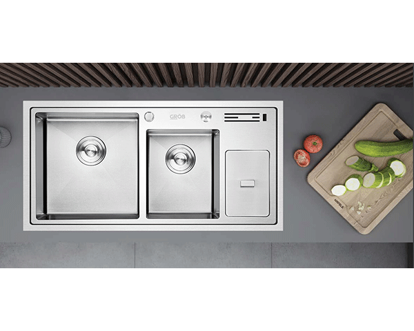 Chậu rửa 2 hố Grob GV304-10048 inox SUS304