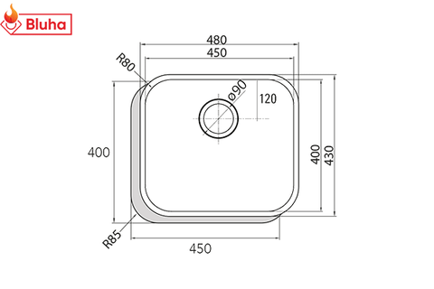 Chậu rửa bát Cata CB 40-40 Inox ALC phân phối chính hãng