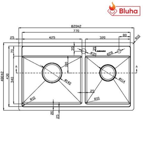 Chậu rửa bát Eurogold EUP28248