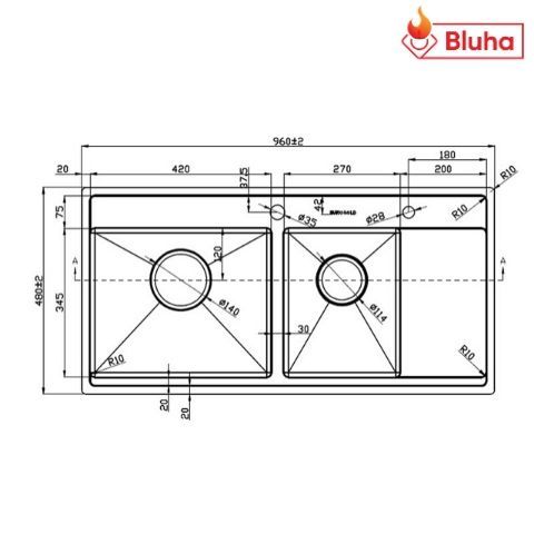 Chậu rửa bát Eurogold EUP39648