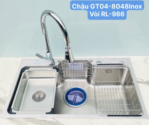 Chậu rửa bát GENTO 1 hố  GT04- 8048