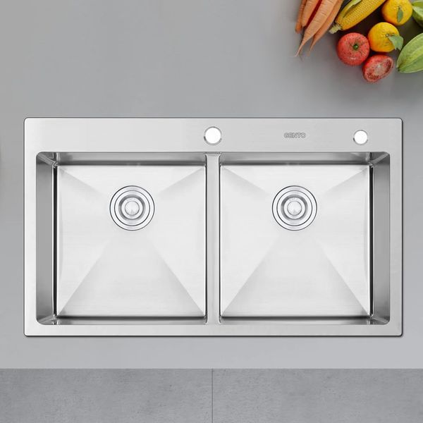 Chậu rửa bát GENTO 2 hố  GT04- 8448C