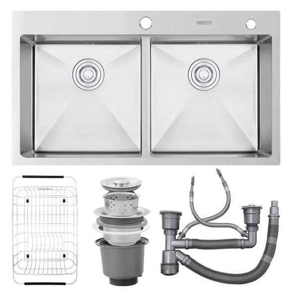 Chậu rửa bát GENTO 2 hố  GT04- 8448C