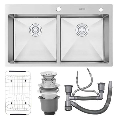 Chậu rửa bát GENTO 2 hố  GT04- 8448C