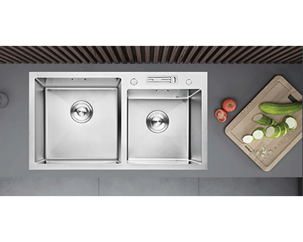 Chậu rửa bát Grob GV304-8245B 2 hố có cài dao