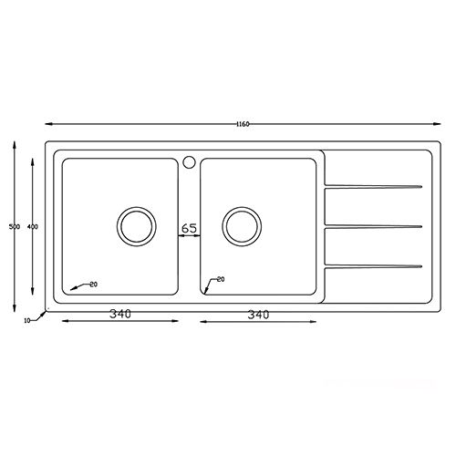 Chậu rửa bát Konox Beta 1160