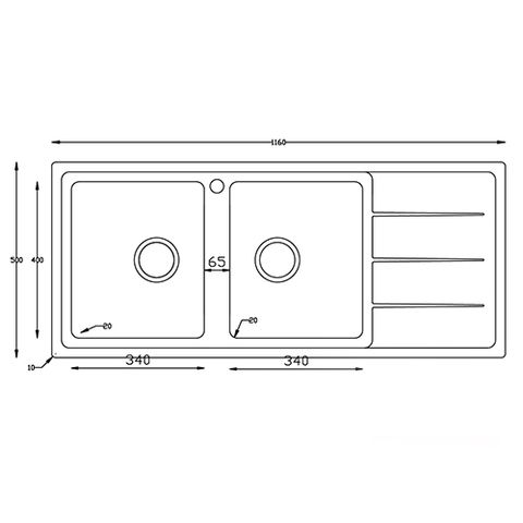 Chậu rửa bát Konox Beta 1160