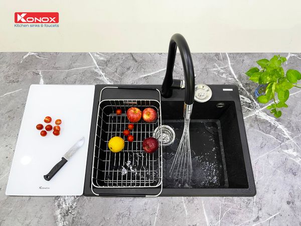 Chậu rửa bát đá Konox Ruvita 680
