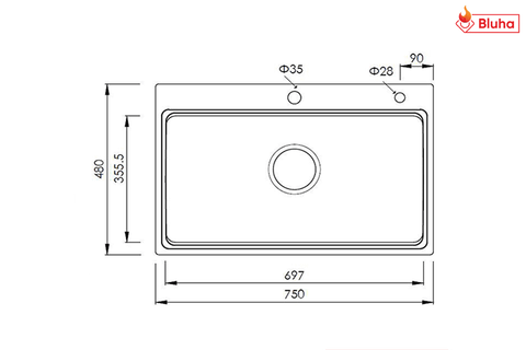 Chậu rửa bát Konox KN7548SO