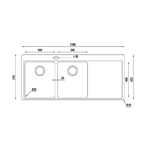 Chậu rửa bát Konox Miro 1160