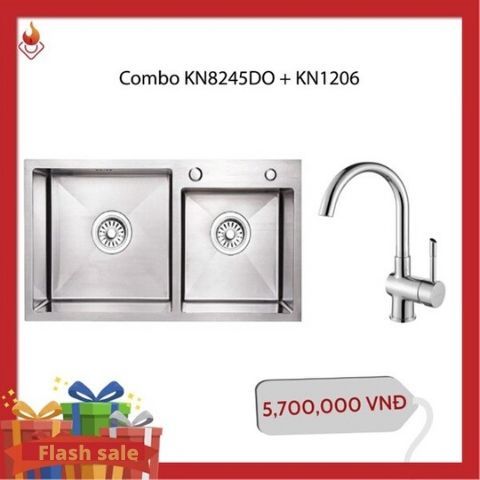 Combo Chậu rửa bát KN8245DO-Vòi rửa bát KN1206