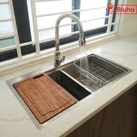 Combo Chậu rửa bát KN8850TD-Vòi rửa bát KN1226BG