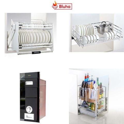 Combo phụ kiện tủ bếp cơ bản Eurogold - inox cao cấp