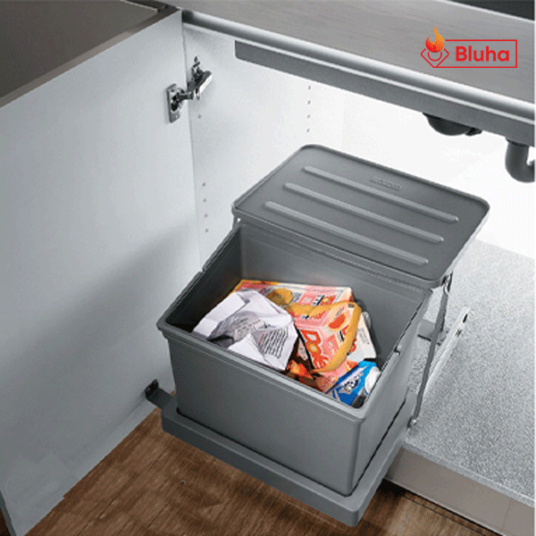 Thùng rác đơn Eurogold âm tủ cao cấp